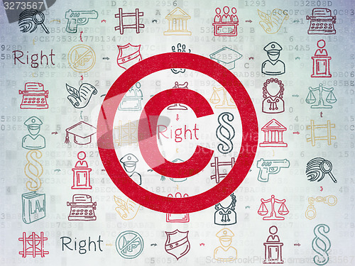 Image of Law concept: Copyright on Digital Paper background