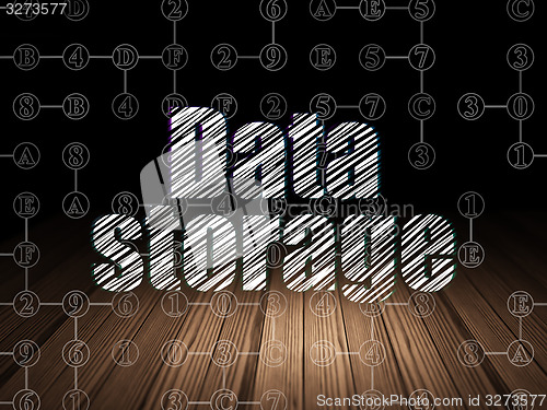 Image of Information concept: Data Storage in grunge dark room