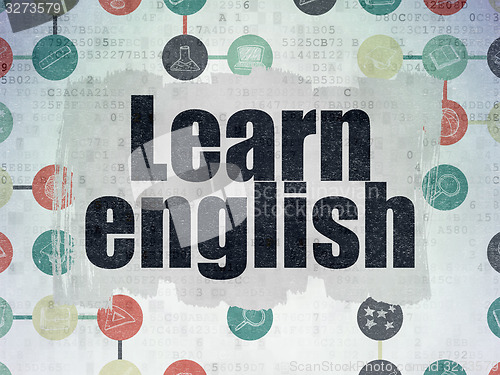 Image of Learning concept: Learn English on Digital Paper background
