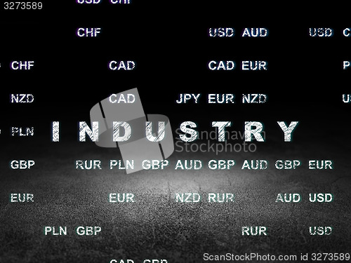 Image of Business concept: Industry in grunge dark room