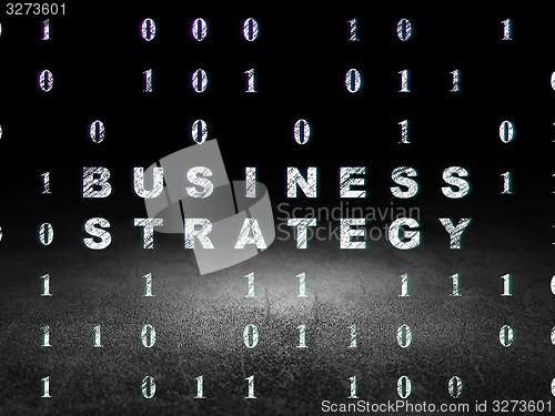 Image of Finance concept: Business Strategy in grunge dark room