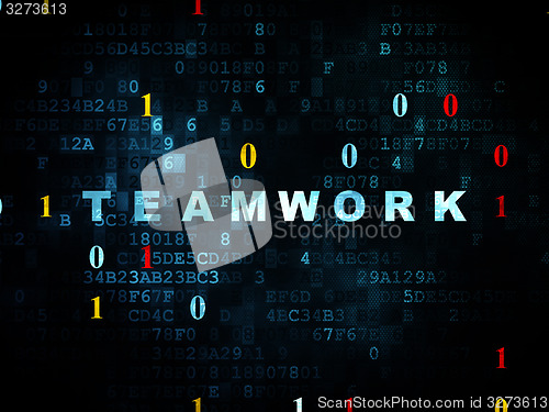 Image of Finance concept: Teamwork on Digital background