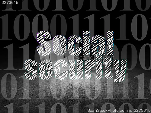 Image of Safety concept: Social Security in grunge dark room