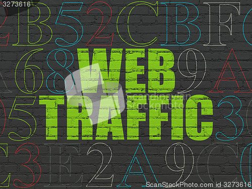 Image of Web design concept: Web Traffic on wall background