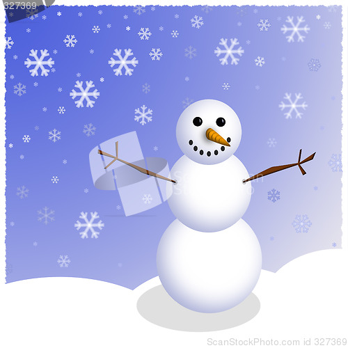 Image of Winter Snowman Scene