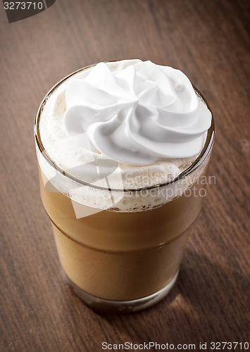 Image of glass of latte coffee