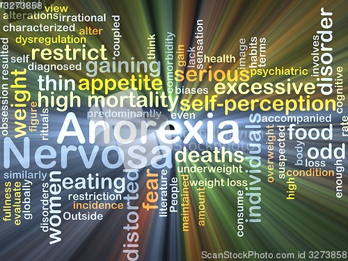 Image of Anorexia nervosa background concept glowing