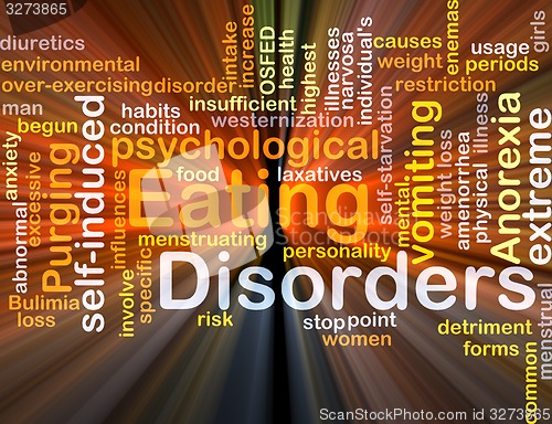 Image of Eating disorders background concept glowing