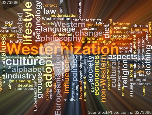 Image of Westernization background concept glowing