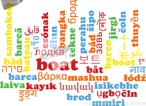 Image of Boat multilanguage wordcloud background concept