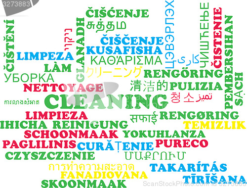 Image of Cleaning multilanguage wordcloud background concept