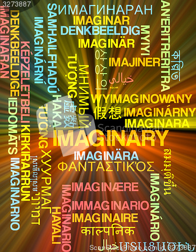 Image of Imaginary multilanguage wordcloud background concept glowing