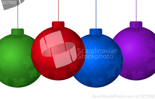 Image of Colorful Christmas Ornaments