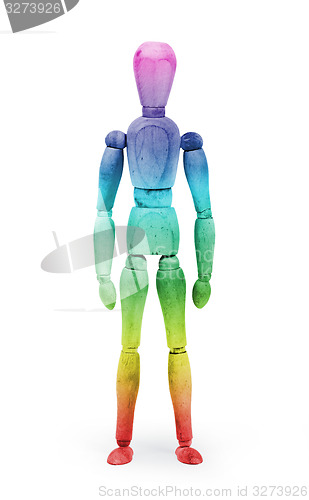 Image of Wood figure mannequin with bodypaint - Multi colored