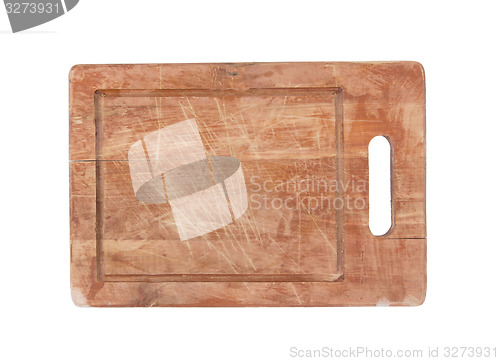 Image of Used wooden chopping board isolated