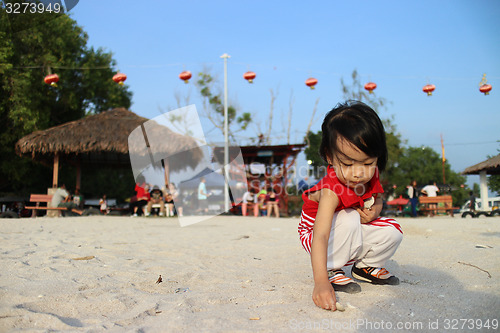 Image of Asian Chinese Children Playing sand