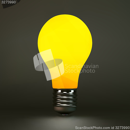 Image of Lightbulb idea symbol. 3d vector illustration. 