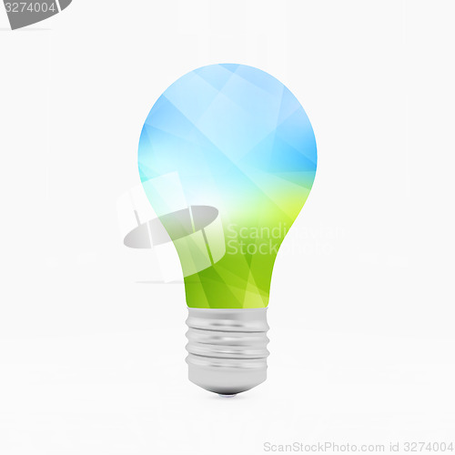 Image of Lightbulb eco symbol. 3d vector illustration. 