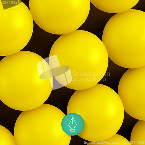 Image of Abstract technology background with balls. Spheric pattern. 