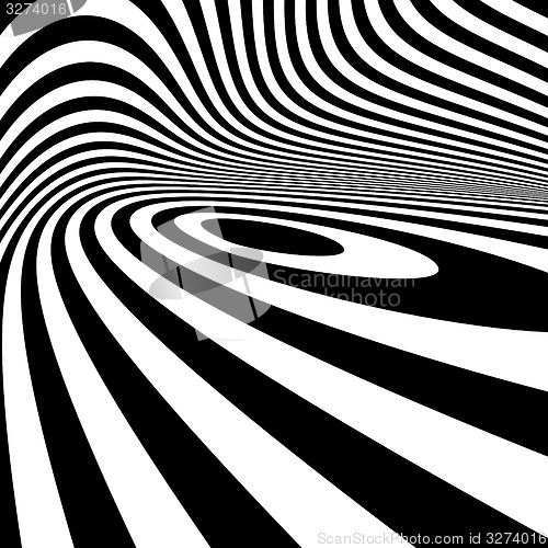 Image of Black and white abstract striped background. Optical Art. 