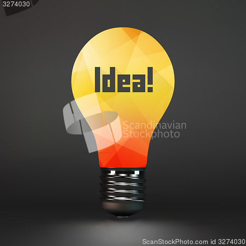 Image of Lightbulb idea symbol. 3d vector illustration. 