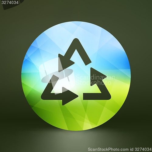 Image of Recycle sign. Ecology icon. Vector illustration for your design.