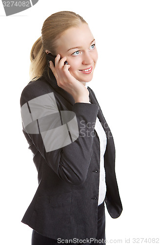 Image of Business Woman Talking On Cell Phone