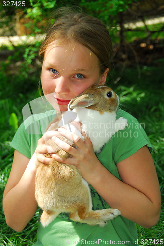 Image of Gril with bunny