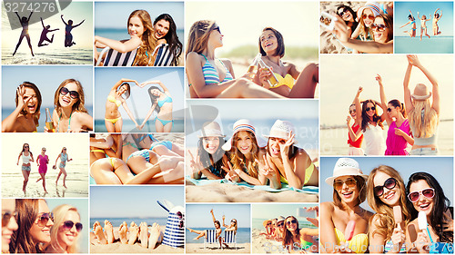 Image of girls having fun on the beach