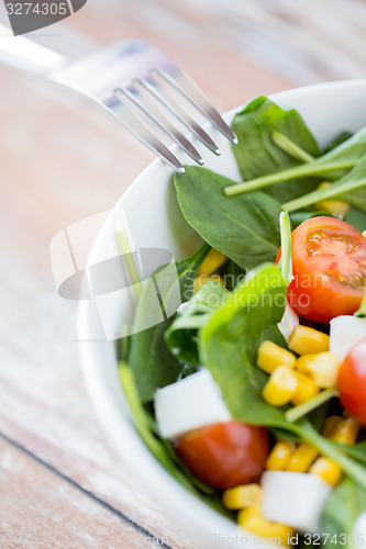 Image of close up of vegetable salad bowl