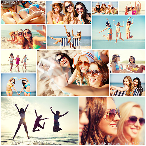 Image of girls having fun on the beach