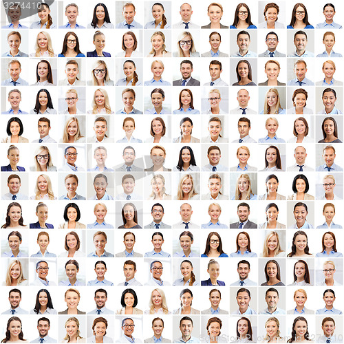 Image of collage with many business people portraits