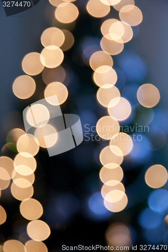 Image of bright lights on dark blue night background