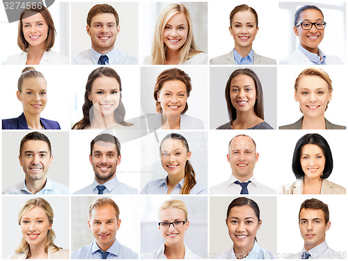 Image of collage with many business people portraits