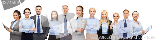 Image of group of happy businesspeople