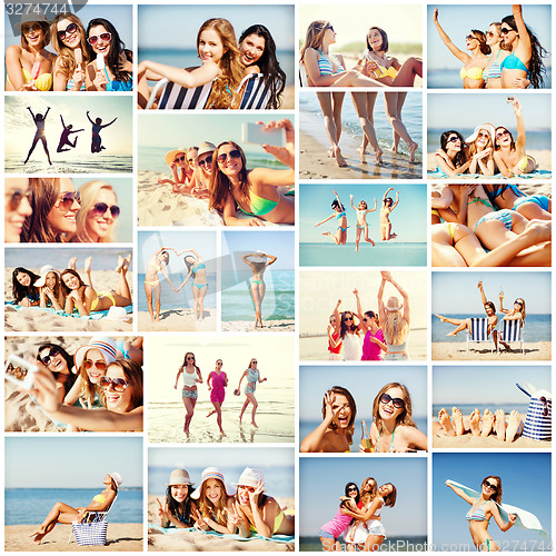 Image of girls having fun on the beach