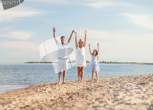 Image of happy family at the seaside