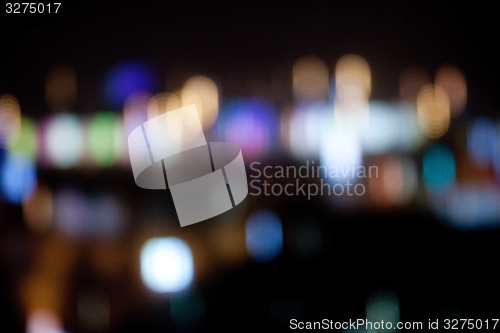 Image of colorful bright lights on dark night background