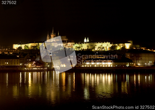 Image of Prague's castle at night