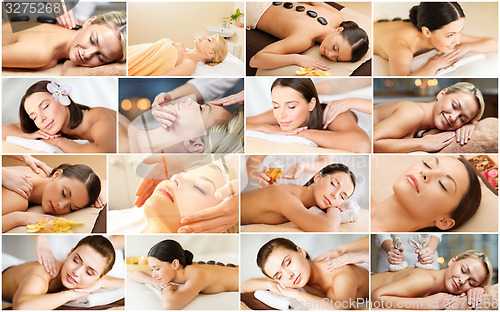 Image of women having facial or body massage in spa salon