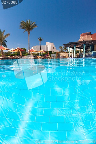 Image of Luxury nice hotel swimming pool in the Egypt.