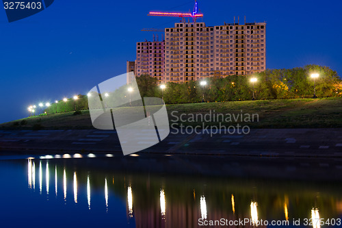 Image of New buildings on the river embankment