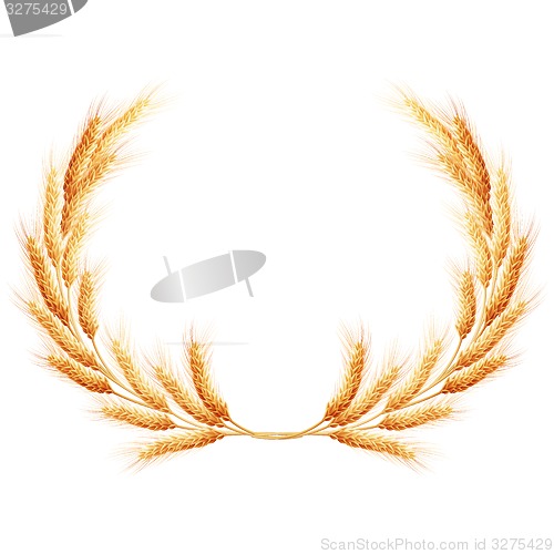 Image of Wheat ears wreath. EPS 10