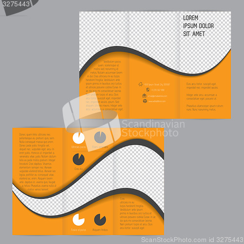 Image of Cool wave design tri-fold flyer brochure template