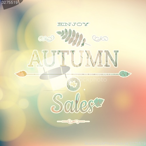 Image of Autumn sale on defocused background. EPS 10