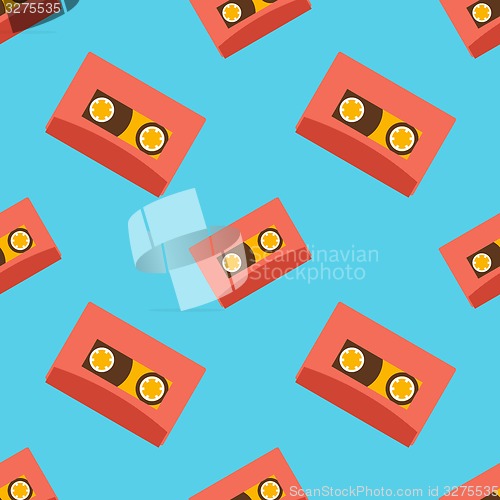 Image of Retro audio casettes seamless pattern