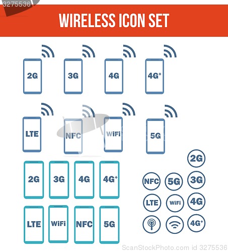 Image of Mobile wireless telecommunications technology symbol. 