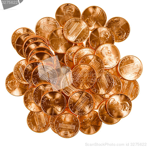 Image of Retro look Dollar coins 1 cent wheat penny cent