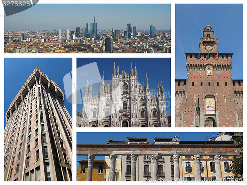 Image of Milan landmarks collage