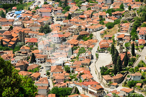 Image of Kalambaka town view from Meteora rocks, Greece